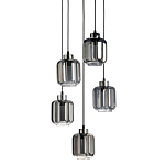 Люстра с 5-ю плафонами серого цвета Smoked Prism варинант исполнения - 1 | Loft Concept в Челябинске