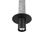 Подвесной светильник с узким цилиндрическим плафоном и черным металлическим декором Concrete Pipe варинант исполнения - 6 | Loft Concept в Челябинске