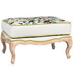 Банкетка золотистая из натурального бука с изображением птиц и цветов Blooming Birds варинант исполнения - 1 | Loft Concept в Челябинске