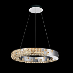 Люстра серебряная в форме кольца с мозаичным хрустальным оформлением Sparks of Crystal варинант исполнения - 1 | Loft Concept в Челябинске