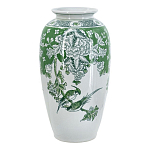 Ваза высокая с зелеными цветочными и птичьими мотивами Vase Inspired by Nature варинант исполнения - 1 | Loft Concept в Челябинске