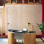 Обои с вышивкой ручной работы Glyph Original colourway on wool sateen варинант исполнения - 1 | Loft Concept в Челябинске