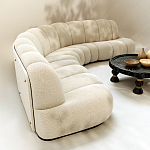 Диван Limoges полукруглой формы с обивкой букле молочного цвета варинант исполнения - 3 | Loft Concept в Челябинске