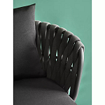 Стул мягкий с декором в виде плетеных лент на спинке и подлокотниках Semicircular Chair Decorated with Ribbons варинант исполнения - 6 | Loft Concept в Челябинске