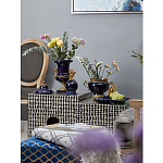 Ваза темно-синего цвета из фарфора с бронзовыми ручками в виде змей Высота 39 см Eden Garden porcelain and bronze варинант исполнения - 4 | Loft Concept в Челябинске