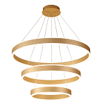 Люстра подвесная светодиодная с тремя золотистыми кольцами Ring Horizontal варинант исполнения - 1 | Loft Concept в Челябинске