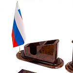 Настольный письменный набор с часами из природного камня обсидиана  Contract Extended варинант исполнения - 3 | Loft Concept в Челябинске