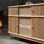 Дизайнерский комод овальный с фактурным фасадом и вставками из плетеных элементов Ambar варинант исполнения - 3 | Loft Concept в Челябинске