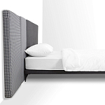 Кровать с большим мягким изголовьем Unity Dark Grey Bed варинант исполнения - 5 | Loft Concept в Челябинске