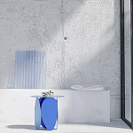 Matis журнальный столик красный из металла и кожи варинант исполнения - 1 | Loft Concept в Челябинске