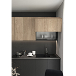 Черный матовый кухонный гарнитур с фасадом под дерево Renart Kitchen Set варинант исполнения - 4 | Loft Concept в Челябинске