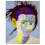 Картина с вышивкой Портрет wall panel People with the yellow ear 2 варинант исполнения - 3 | Loft Concept в Челябинске