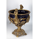 Чаша темно-синего цвета с фигурками ангелов и рельефным декором Eden Garden porcelain and bronze варинант исполнения - 4 | Loft Concept в Челябинске