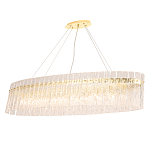 Люстра подвесная овальная с рельефными стеклянными панелями и золотым металлическим каркасом Textured Glass Chandelier варинант исполнения - 2 | Loft Concept в Челябинске