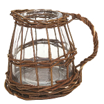 Кашпо стеклянное в плетёной корзине Mistress варинант исполнения - 1 | Loft Concept в Челябинске