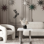 Кресло дизайнерское для лаунж зоны жемчужного цвета Pearl Lounge варинант исполнения - 3 | Loft Concept в Челябинске