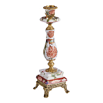 Подсвечник с цветочной росписью из фарфора с бронзовыми элементами Eden Garden варинант исполнения - 1 | Loft Concept в Челябинске