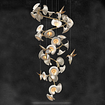 Люстра каскадная из белых цветов каллы и птичек Refined Taste of Light варинант исполнения - 1 | Loft Concept в Челябинске