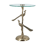 Столик с круглой стеклянной столешницей и корпусом в виде двух павлинов на ветке Table Two Peacocks варинант исполнения - 4 | Loft Concept в Челябинске