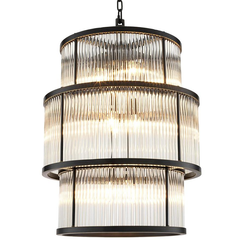 Люстра Chandelier Palmera Bronze Темная бронза Прозрачное Стекло Люстра Chandelier Palmera Bronze Темная бронза Прозрачное Стекло в Челябинске | Loft Concept