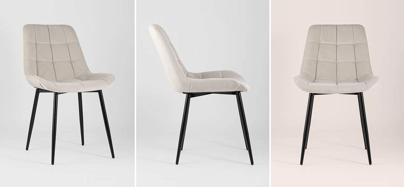 Стул NANCY Chair Молочный Цвет Черные Ножки Стул NANCY Chair Молочный Цвет Черные Ножки - Loft-Concept в Челябинске