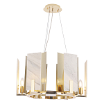 Люстра подвесная круглая с мраморными прямоугольными вставками и золотым основанием Диаметр 55 см Marble square Chandelier варинант исполнения - 4 | Loft Concept в Челябинске