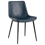 Стул с обивкой из экокожи темно-синего цвета RHOMBUSES UPHOLSTERY варинант исполнения - 1 | Loft Concept в Челябинске