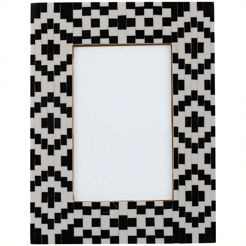 Фоторамка кость Black&white Indian Bone Inlay photo frame Черно-белый Фоторамка кость Black&white Indian Bone Inlay photo frame Черно-белый в Челябинске | Loft Concept
