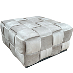 Пуф плетеный велюровый светло-бежевый  Soft Wicker Pouf варинант исполнения - 1 | Loft Concept в Челябинске