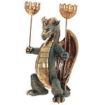 Подсвечник в виде дракона Dragon Candlestick Green Gold варинант исполнения - 2 | Loft Concept в Челябинске