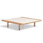 Дизайнерский кофейный стол из дерева с керамической столешницей уличный SWAY Coffee Table варинант исполнения - 6 | Loft Concept в Челябинске