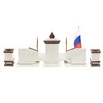 Настольный письменный набор из мрамора и лемезита с гербом и флагом России Marble Accessory варинант исполнения - 6 | Loft Concept в Челябинске