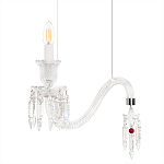 Подвесной светильник стеклянный в виде канделябра Curved Glass Chandelier варинант исполнения - 3 | Loft Concept в Челябинске