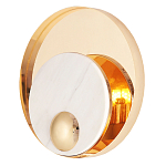 Бра с круглым плафоном из белого мрамора и золотистым металлическим обрамлением  Ginger & Jagger варинант исполнения - 1 | Loft Concept в Челябинске