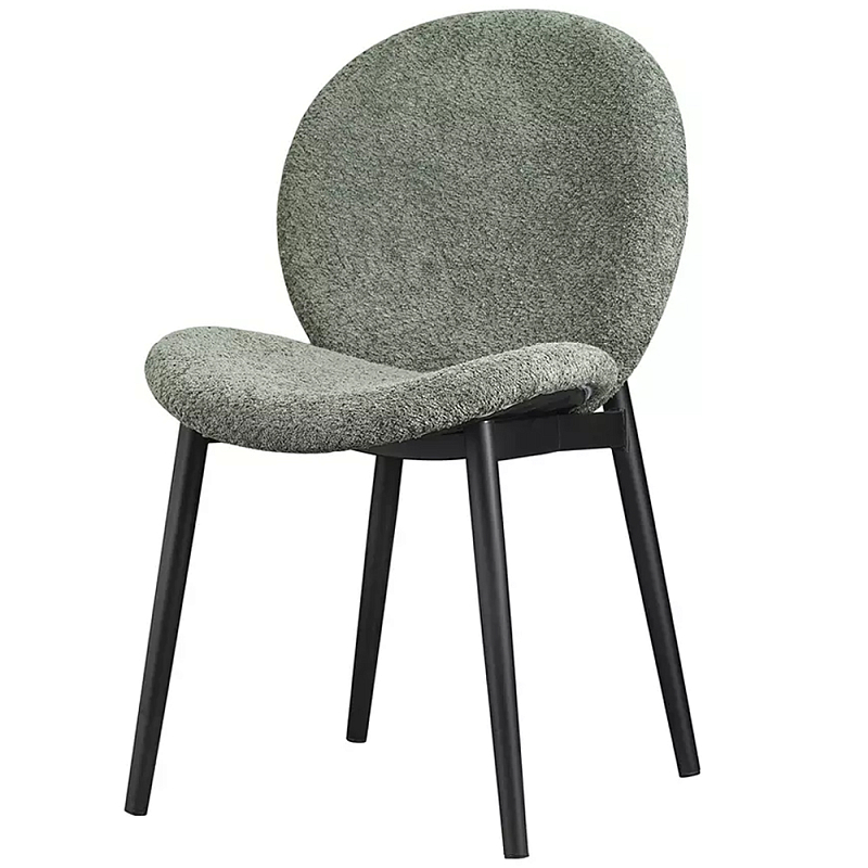 Стул с круглой мягкой спинкой и сиденьем из буклированной ткани Comfortable Fit Зеленый Розовый Стул с круглой мягкой спинкой и сиденьем из буклированной ткани Comfortable Fit Зеленый Розовый в Челябинске | Loft Concept