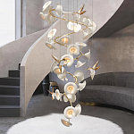 Люстра каскадная из белых цветов каллы и птичек Refined Taste of Light варинант исполнения - 4 | Loft Concept в Челябинске