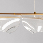 Люстра линейная с 3-мя белыми волнистыми плафонами Wave Line варинант исполнения - 9 | Loft Concept в Челябинске