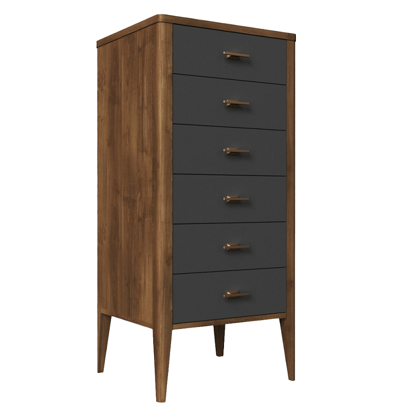 Комод из массива бука с 6-ю ящиками Tasteful Furniture Серый Коричневый Комод из массива бука с 6-ю ящиками Tasteful Furniture Серый Коричневый в Челябинске | Loft Concept
