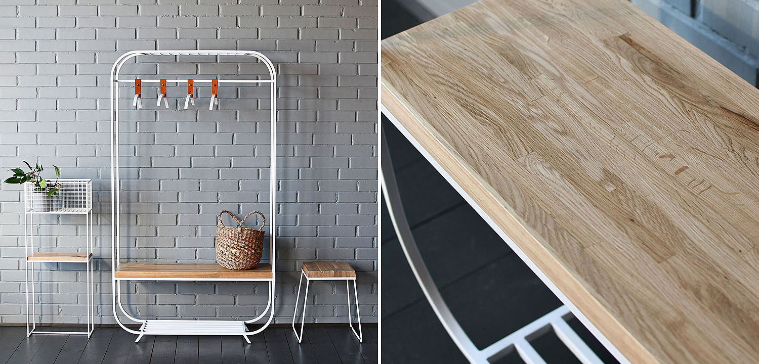 Рейл Hardin White Industrial Metal Rust Clothes Rail Рейл Hardin White Industrial Metal Rust Clothes Rail - Loft-Concept в Челябинске