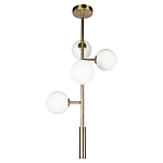 Люстра на штанге с 4-мя белыми шарообразными плафонами Bubble Chandelier варинант исполнения - 2 | Loft Concept в Челябинске