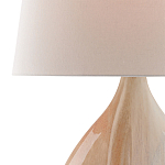 Настольная лампа на прозрачным основании с тканевым конусообразным абажуром Cream варинант исполнения - 1 | Loft Concept в Челябинске