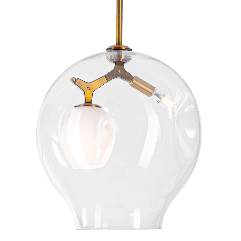 Подвесной светильник Terrarium Pendant Латунь Белый Прозрачное Стекло Подвесной светильник Terrarium Pendant Латунь Белый Прозрачное Стекло в Челябинске | Loft Concept