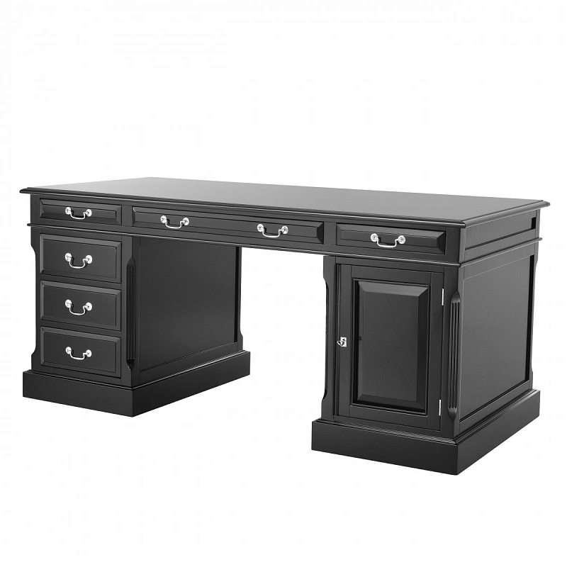 Рабочий стол Eichholtz Desk British Никель Черный Рабочий стол Eichholtz Desk British Никель Черный в Челябинске | Loft Concept