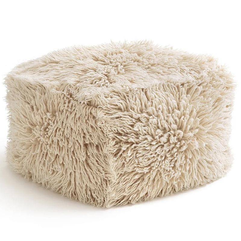 Пуф из шерсти Berthe Fluffy Pouf Бежевый Пуф из шерсти Berthe Fluffy Pouf Бежевый в Челябинске | Loft Concept