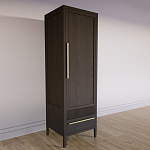 Узкий Шкаф Primo с 2 выдвижными ящиками Темный орех варинант исполнения - 3 | Loft Concept в Челябинске