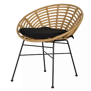 Стул круглый с ротанговым плетением Round Wicker Stool