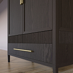 Шкаф платяной Primo с выдвижными ящиками шпон Темный орех варинант исполнения - 6 | Loft Concept в Челябинске