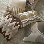 Чехол на подушку с вышивкой в виде геометрических узоров Beige Calista Square варинант исполнения - 6 | Loft Concept в Челябинске