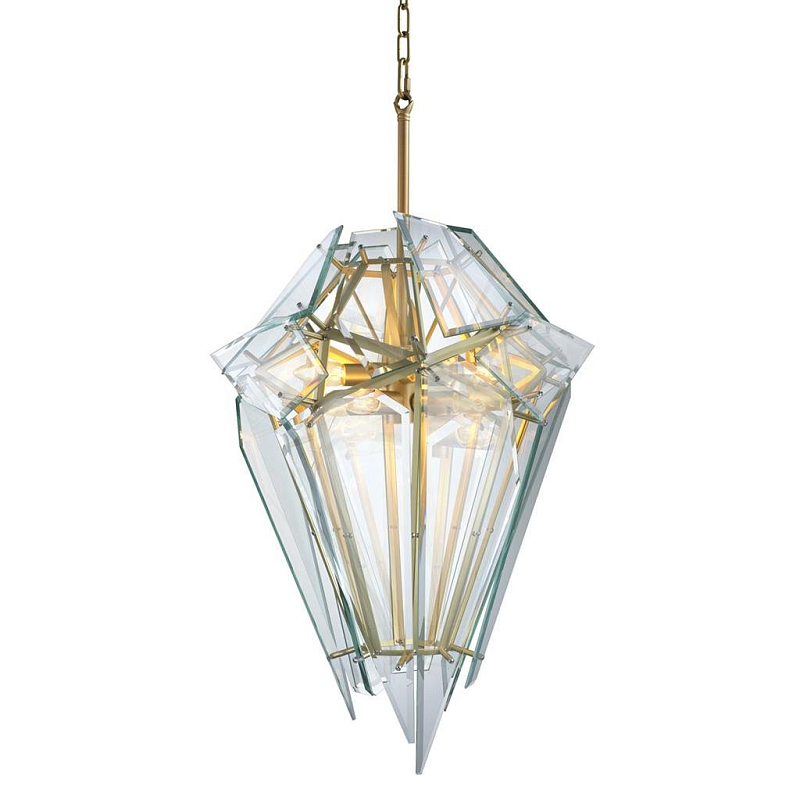 Люстра Chandelier Shard gold Золотой Прозрачное Стекло Люстра Chandelier Shard gold Золотой Прозрачное Стекло в Челябинске | Loft Concept