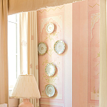 Обои ручная роспись Jharokha Arches Original colourway on pink painted Xuan paper варинант исполнения - 5 | Loft Concept в Челябинске
